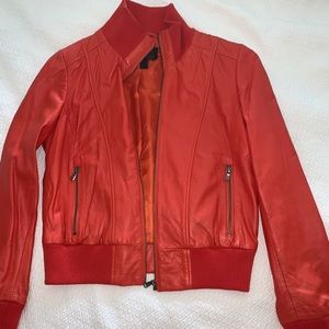 Danier Leather Bomber Jacket- Burnt Orange (small)